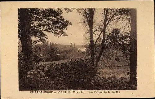 Ak Chateauneuf sur Sarthe Maine-et-Loire, La Vallee de la Sarthe