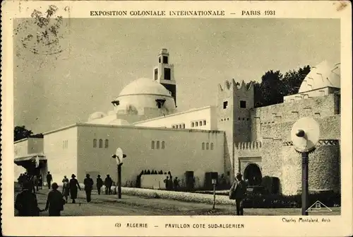Ak Paris, Expo Coloniale 1931, Algerie, Pavillon Cote Sud Algerien