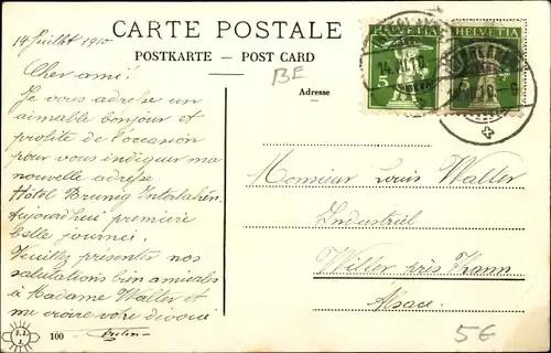 Ak Iseltwald Kanton Bern, Blick auf den Ort, Rothorn