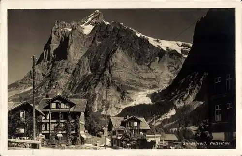 Ak Grindelwald Kanton Bern, Blick auf den Ort, Wetterhorn