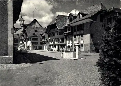 Ak Zofingen Kanton Aargau, Gerbergasse, Brunnen