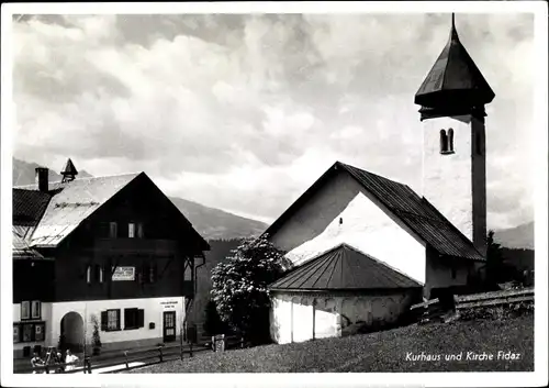 Ak Fidaz Flims Kanton Graubünden Schweiz, Kurhaus und Kirche