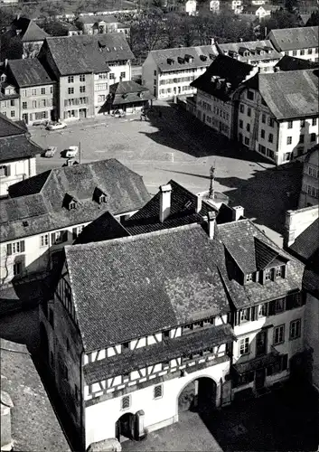 Ak Zofingen Kanton Aargau, Blick vom Kirchturm auf Thutplatz