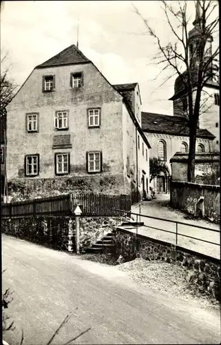 Ak Wiederau in Sachsen, Clara Zetkin Gedächtnisstätte, Straßenpartie