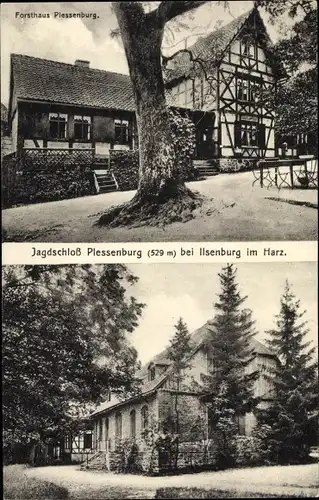 Ak Plessenburg Ilsenburg am Nordharz, Jagdschloss, Forsthaus