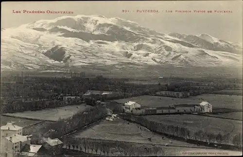 Ak Puigcerda Katalonien, Ort mit Umgebung, Gebirge