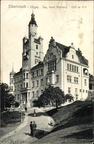 Ak Eibenstock im Erzgebirge Sachsen, Neues Rathaus