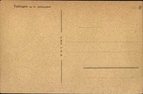 Künstler Ak Tuttlingen an der Donau Württemberg, Panorama im 15. Jahrhundert, Kühe, Hirte