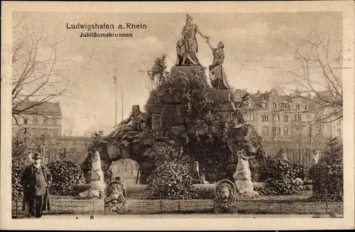 Ak Ludwigshafen am Rhein, Jubiläumsbrunnen