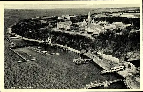 Ak Mürwik Flensburg in Schleswig Holstein, Marineschule, Fliegeraufnahme