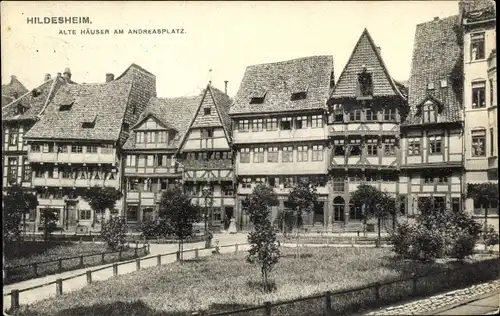 Ak Hildesheim in Niedersachsen, Alte Häuser, Andreasplatz