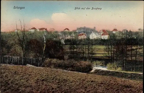 Ak Erlangen in Mittelfranken Bayern, Blick auf den Burgberg
