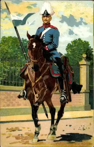 Künstler Ak Hoffmann, Anton, Deutscher Soldat, Reiter in Paradeuniform, Sächs. reitende Artillerie