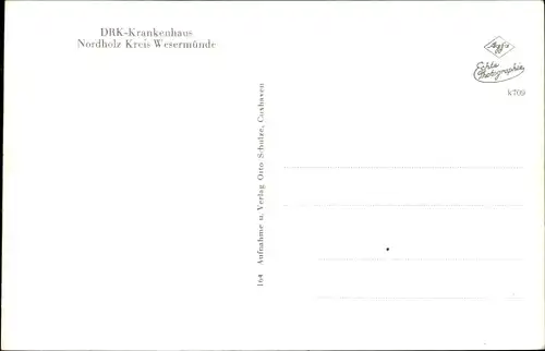 Ak Nordholz Wurster Nordseeküste, DRK Krankenhaus