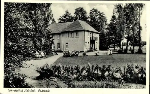 Ak Steinbeck Recke in Westfalen, Schwefelbad, Badehaus