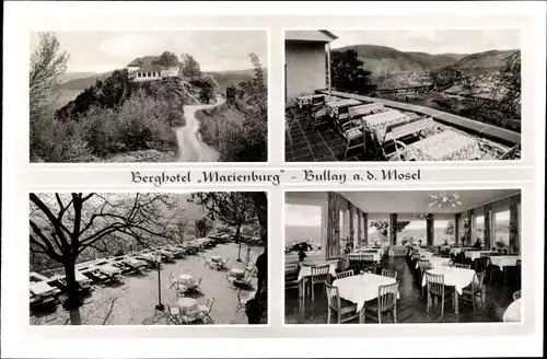 Ak Bullay Alf an der Mosel Rheinland Pfalz, Berghotel Marienburg, Terrasse
