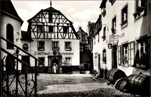 Ak Beilstein an der Mosel, Marktplatz, Alte Mosel-Weinstuben