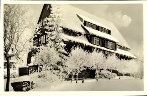 Ak Braunlage im Oberharz, Haus Bremer, Außenansicht, Winter