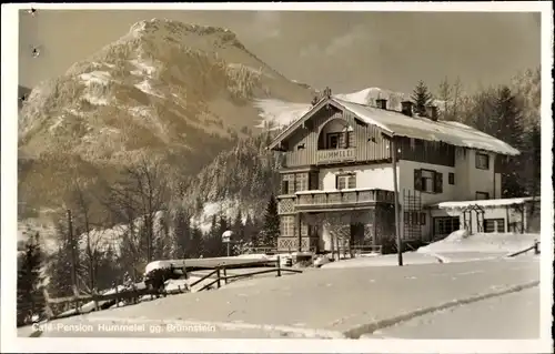 Ak Oberaudorf im Kreis Rosenheim Oberbayern, Brünnstein, Cafe-Pension Hummelei