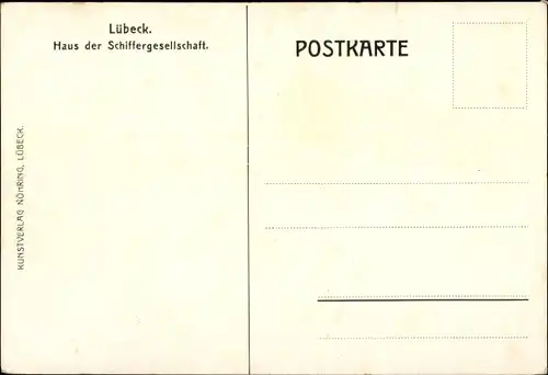 Künstler Ak Boese, G., Lübeck, Haus der Schiffergesellschaft