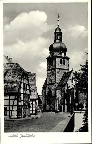 Ak Herford in Nordrhein Westfalen, Blick auf die Jakobikirche auf der Radewig