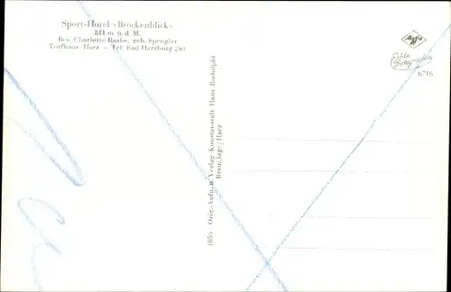 Ak Torfhaus Altenau Schulenberg Clausthal Zellerfeld im Oberharz, Sport Hotel Brockenblick
