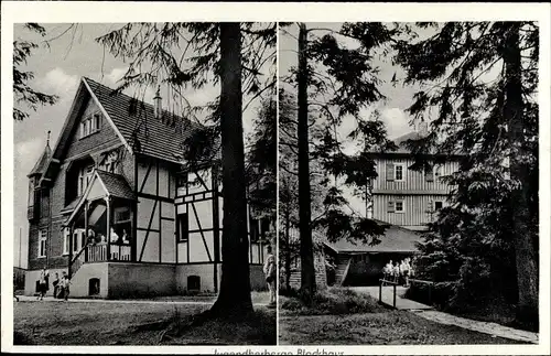 Ak Tillkausen Reichshof im Oberbergischen Kreis, Jugendherberge Blockhaus