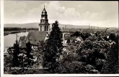 Ak Kelsterbach am Main, Ortsansicht, Kirche
