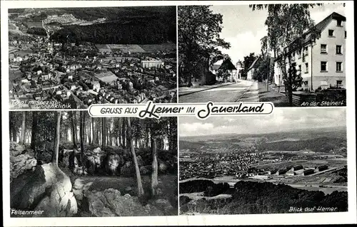 Ak Hemer im Sauerland, An der Steinert, Felsenmeer, Panorama, Fliegeraufnahme