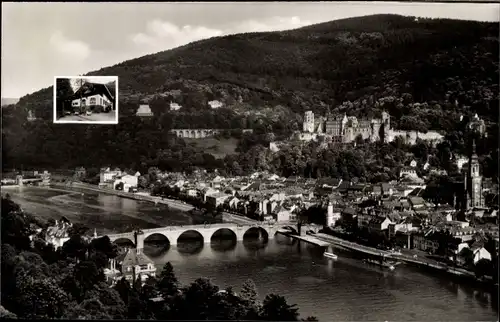 Ak Heidelberg am Neckar, Blick vom Philosophenweg, Restaurant Schützenhaus, Elisabethenweg 26