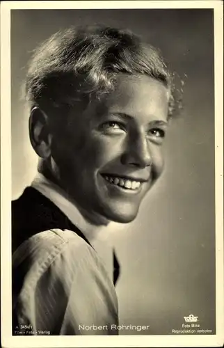 Ak Schauspieler Norbert Rohringer, Portrait
