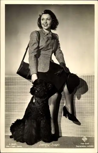 Ak Schauspielerin Jenny Jugo, Hund
