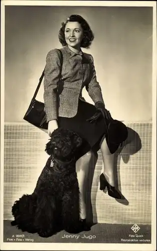 Ak Schauspielerin Jenny Jugo, Hund