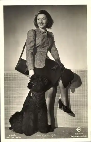 Ak Schauspielerin Jenny Jugo, Hund