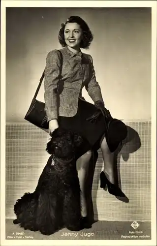 Ak Schauspielerin Jenny Jugo, Hund