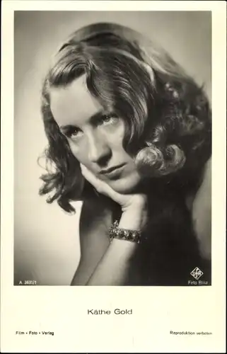 Ak Schauspielerin Käthe Gold, Portrait, UFA Film A 3631 1