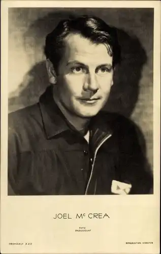 Ak Schauspieler Joel McCrea, Portrait