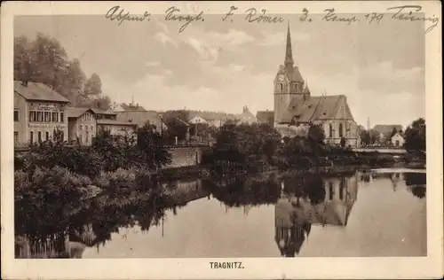 Ak Tragnitz Leisnig an der Freiburger Mulde Sachsen, Kirche, Maschinenfabrik Wapler