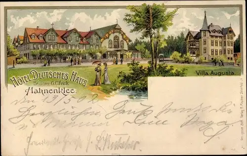 Litho Hahnenklee Goslar im Harz, Hotel Deutsches Haus, Villa Augusta