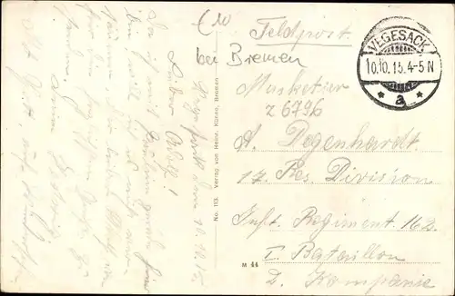Ak Vegesack Hansestadt Bremen, Hafen, Bahnhofstr., Poststraße, Kirchenstraße, Weserstr., Breite Str.