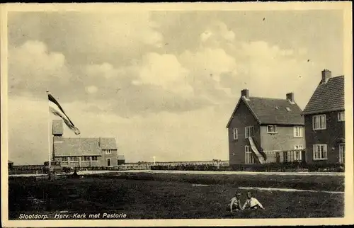 Ak Slootdorp Nordholland, Ned Herv Kerk met Pastorie