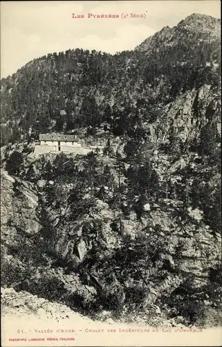 Ak Hautes Pyrénées, Vallee d'Aure, Chalet des Ingenieurs au Lac d'Orredon