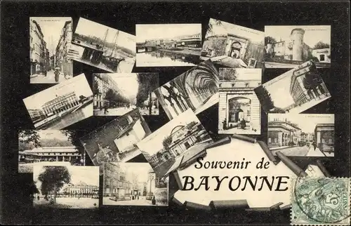 Ak Bayonne Pyrénées Atlantiques, Stadtansichten, Souvenir