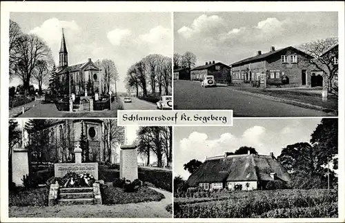 Ak Schlamersdorf Seedorf im Kreis Segeberg, Kirche, Ehrenmal