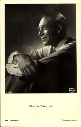 Ak Schauspieler Mathias Wieman, Portrait, Film Foto Verlag A 3948/1