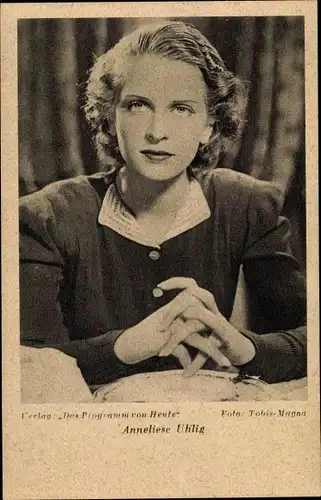 Ak Schauspielerin Anneliese Uhlig, Portrait