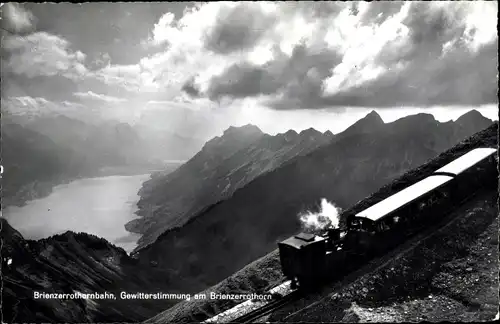 Ak Kanton Bern Schweiz, Brienzerrothornbahn, Zahnradbahn, Gebirge