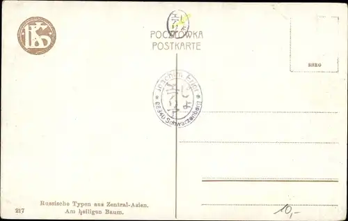 Ak Russische Typen aus Zentralasien, Am heiligen Baum