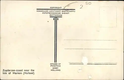 Ak Marken Nordholland Niederlande, Zuiderzeekust nabij Marken, Fliegeraufnahme