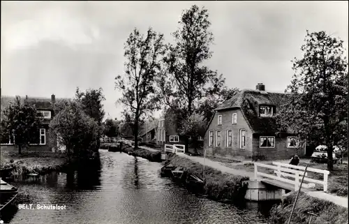 Ak Belt Schutsloot Overijssel, Flusspartie, Brücke